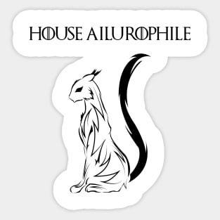 House Ailurophile, black tribal tattoo Sticker